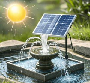 Solar water fountains don't necessarily need direct sunlight to work.