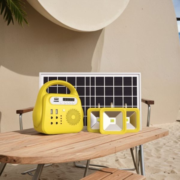 Portable Solar Lighting System with lights, FM radio, MP3 player and blue tooth. - Image 2