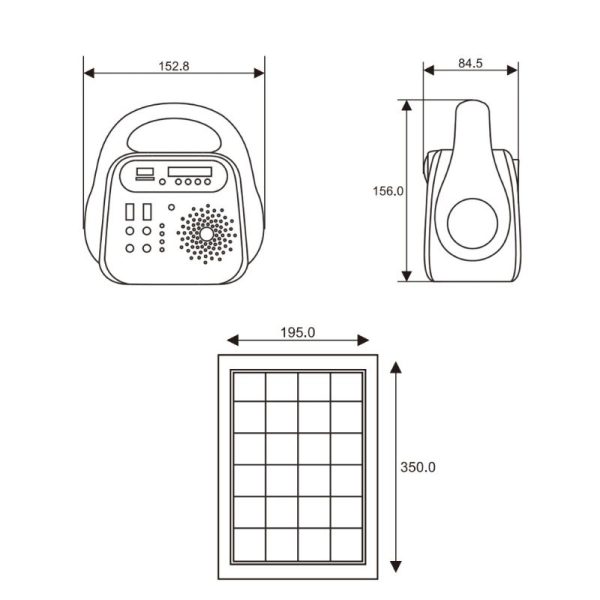 Portable Solar Lighting System with lights, FM radio, MP3 player and blue tooth. - Image 4