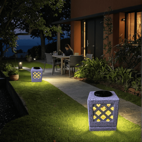 Solar Stone Lamp with USB charger and 2 modes of lighting - Image 7