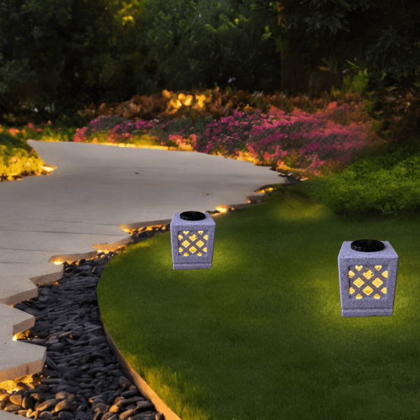 Solar Stone Lamp with USB charger and 2 modes of lighting - Image 9