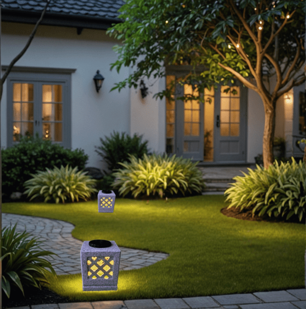 Solar Stone Lamp with USB charger and 2 modes of lighting - Image 8