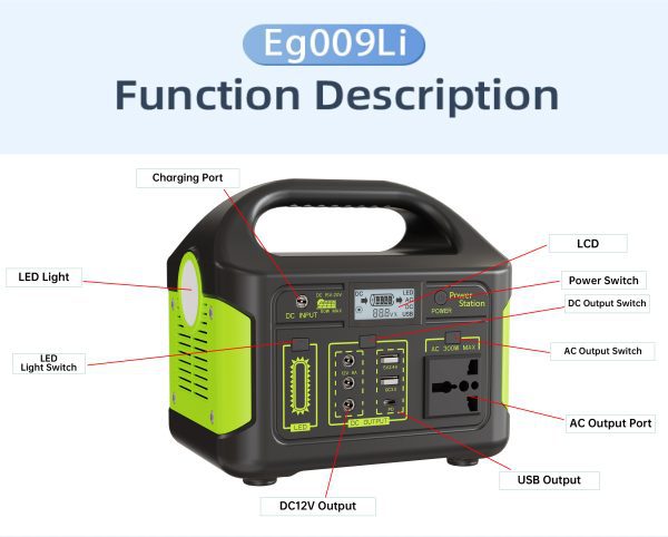 300W Solar Power Station 204.8Wh, Modified Sine Wave Inverter, Portable for Camping/Emergency, Solar Charging (DC/USB) - Image 4